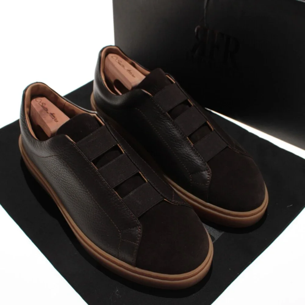 RFR Fabiano Ricci NWB Slip On Sneakers Size 42.5 (US 9.5) in Brown Leather